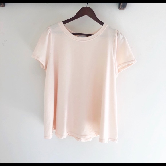 Anthro Eri+Ali Trapeze Style shirt in peach, sz L - Picture 2 of 3